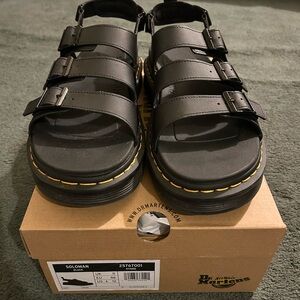 Dr. Martens Black Leather Buckle Sandals